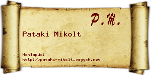 Pataki Mikolt névjegykártya